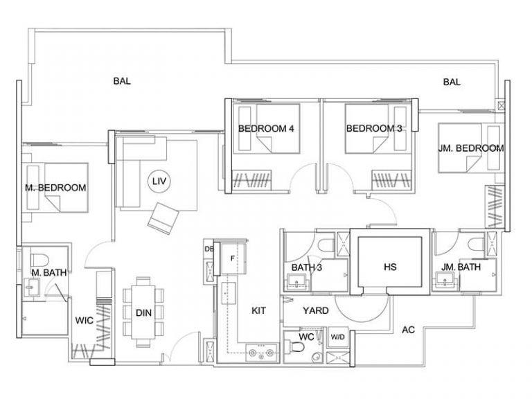 4 Bedroom Type D2 1399sqft