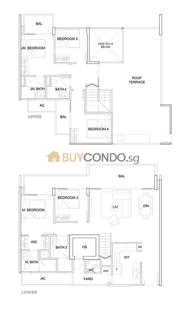 5 Bedroom Duplex Type E1 2271sqft