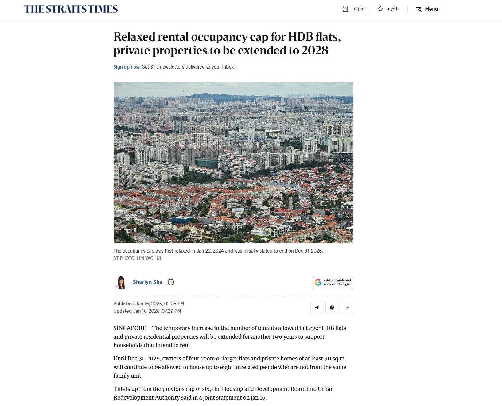 Hdb and Condo is now allowed to rent up to 8 person unrelated (Updated for 2026)