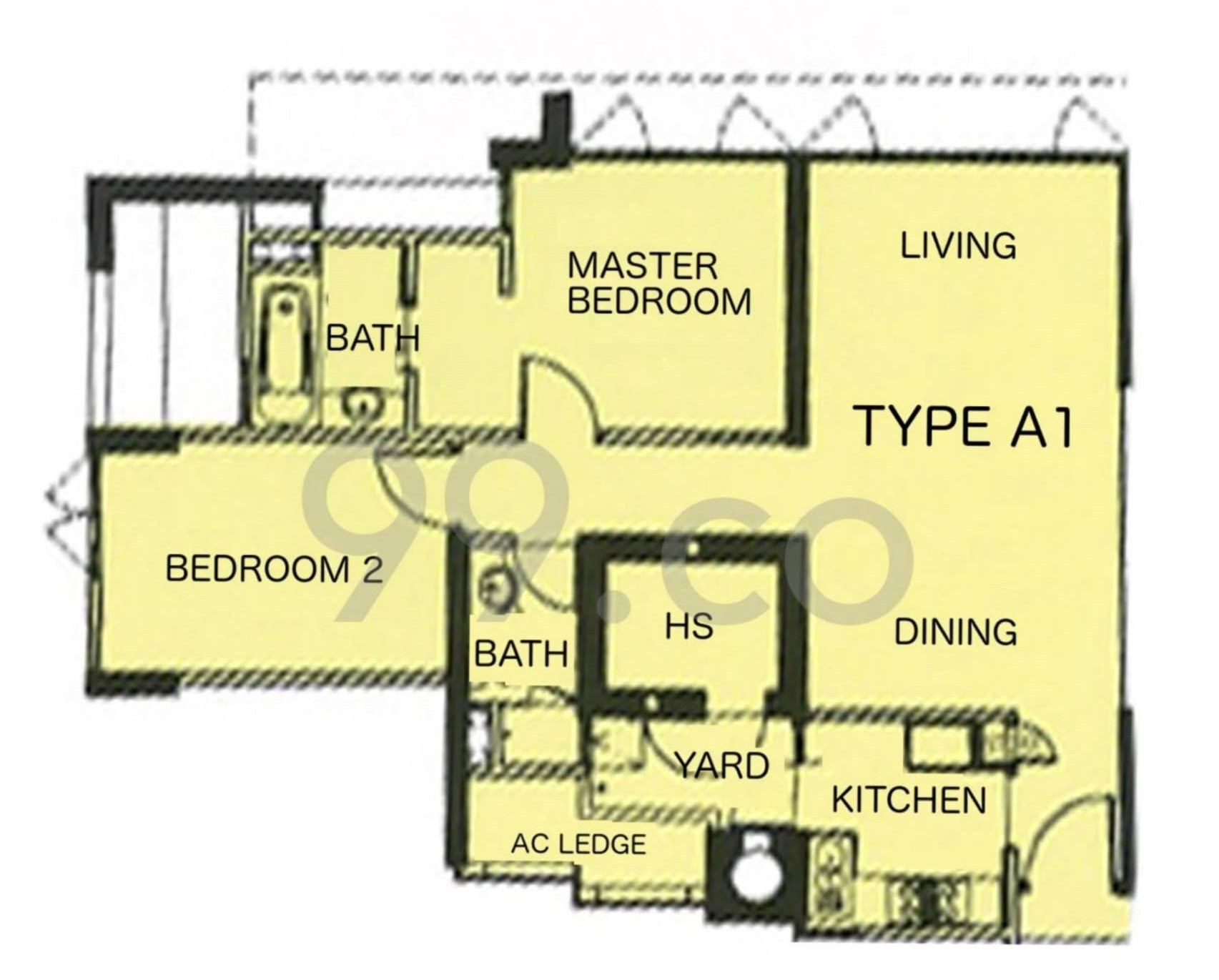 Hillview regency 2 bedroom floor plan