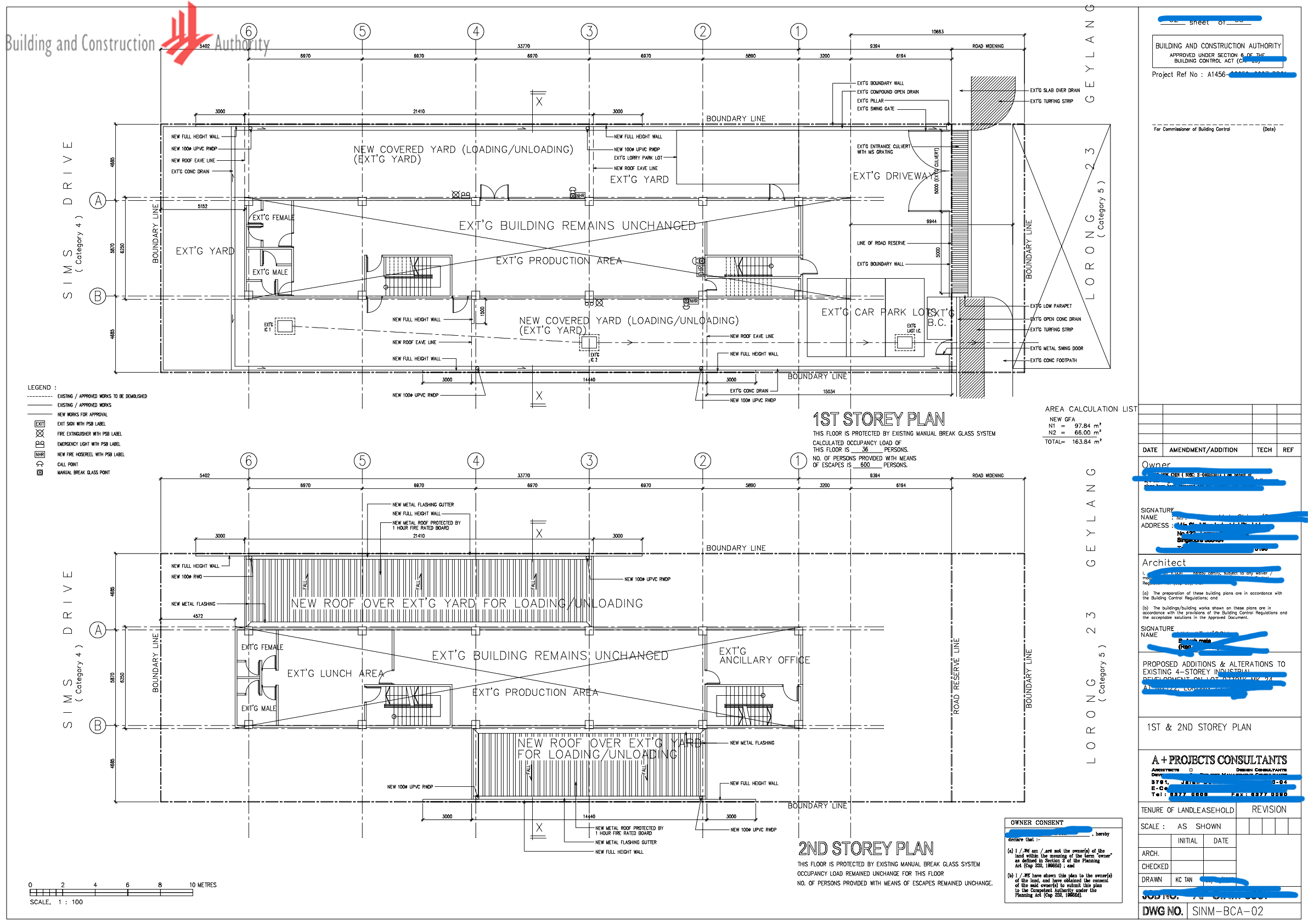 Example of Floor Plan from BCA. This is for a Building in Geylang Area.