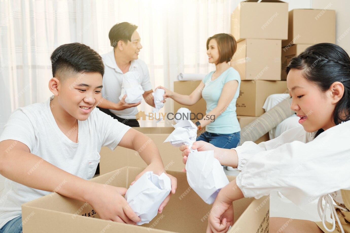kids packing wrapped tableware 274689 7684