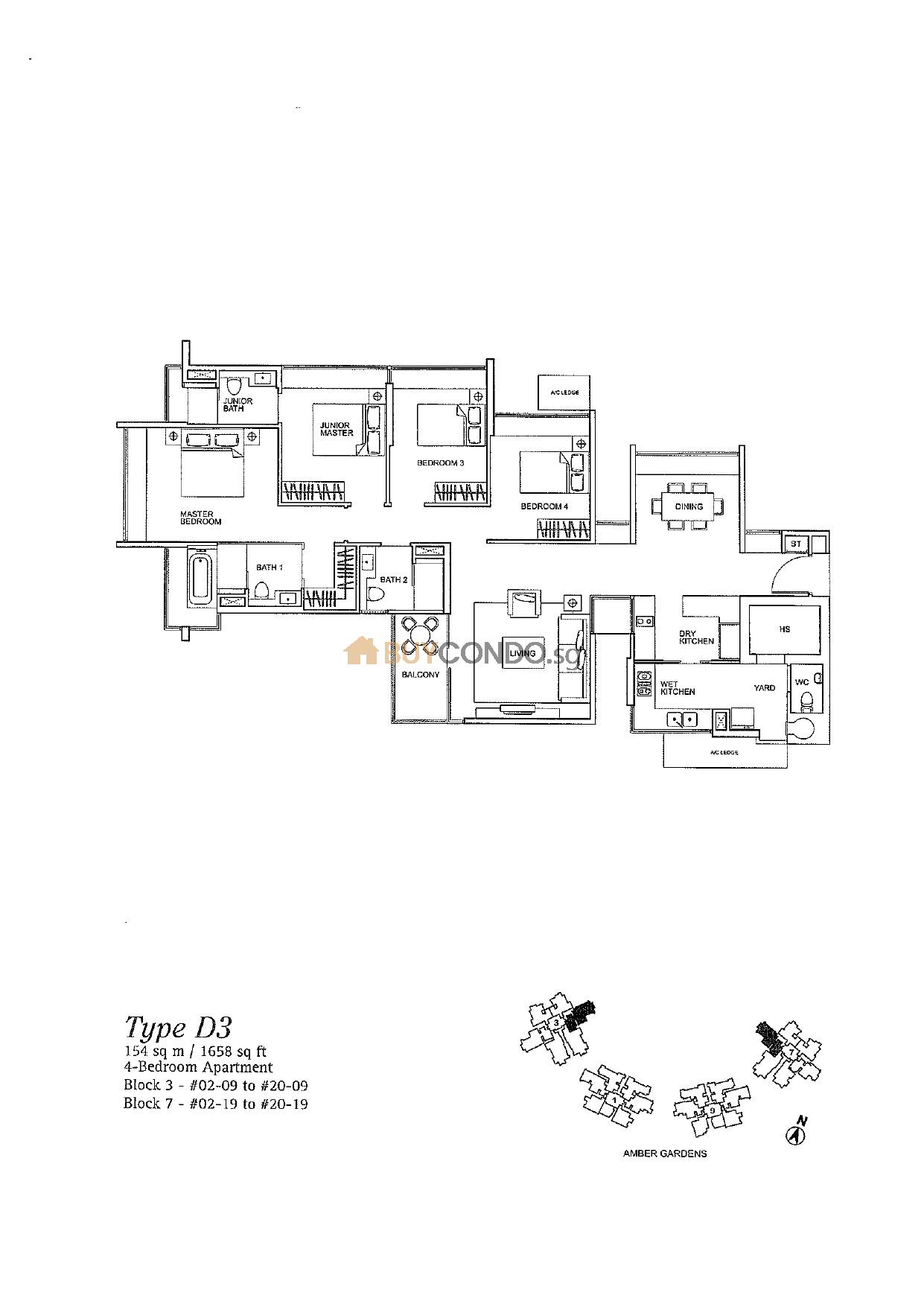 One Amber Condominium Floor Plan
