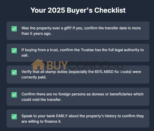 Buyer checklist if the property purchase is under trust Buyer checklist if the property purchase is under trust