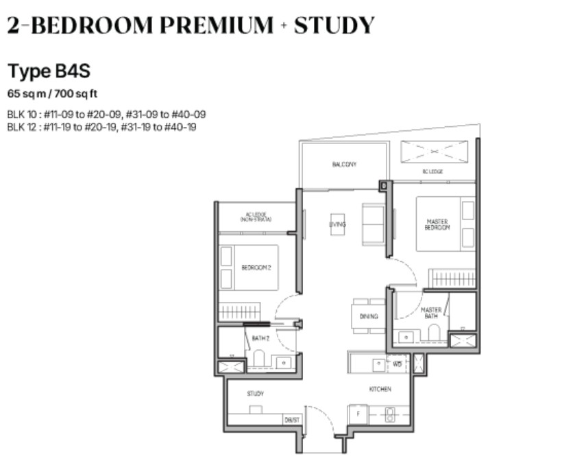2-Bedroom Premium + Study (Type B4S)