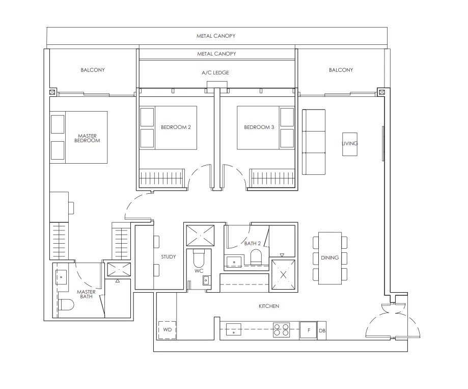 3 Bedroom Premium + Study (Type CPS1)