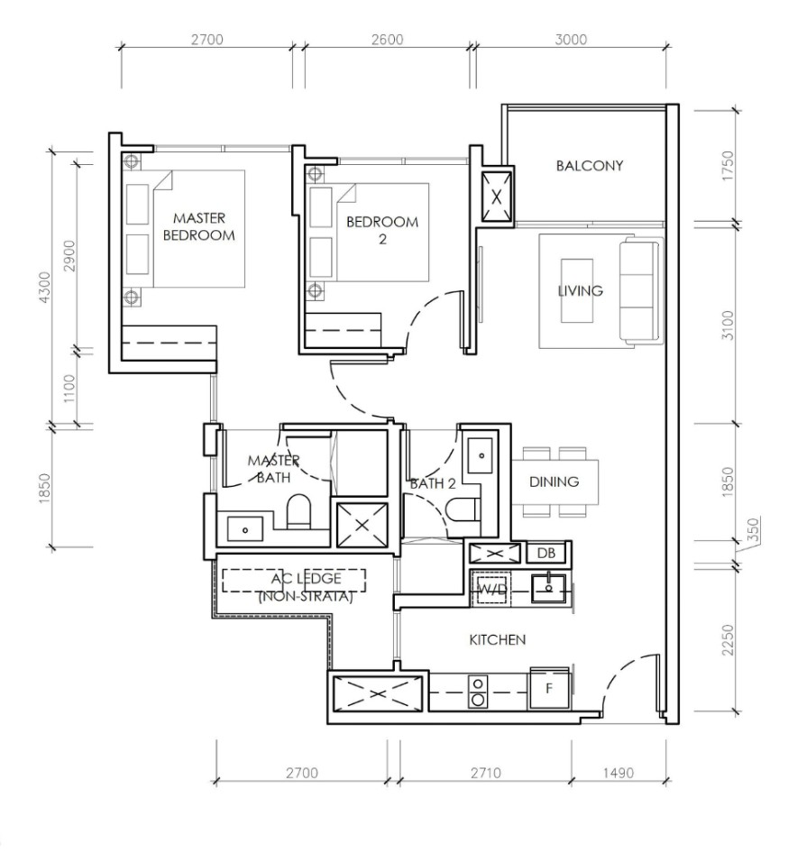 2 Bedroom (Type B1)