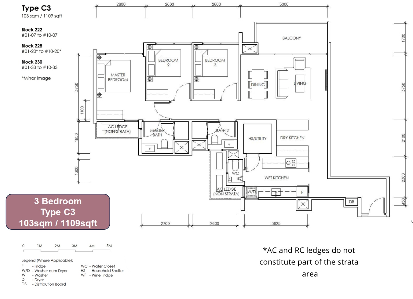 3 Bedroom (Type C3)